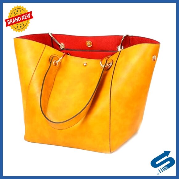 Large Work Tote Bag Vegan Leather Crossbody Shoulder Purse Travel Chic